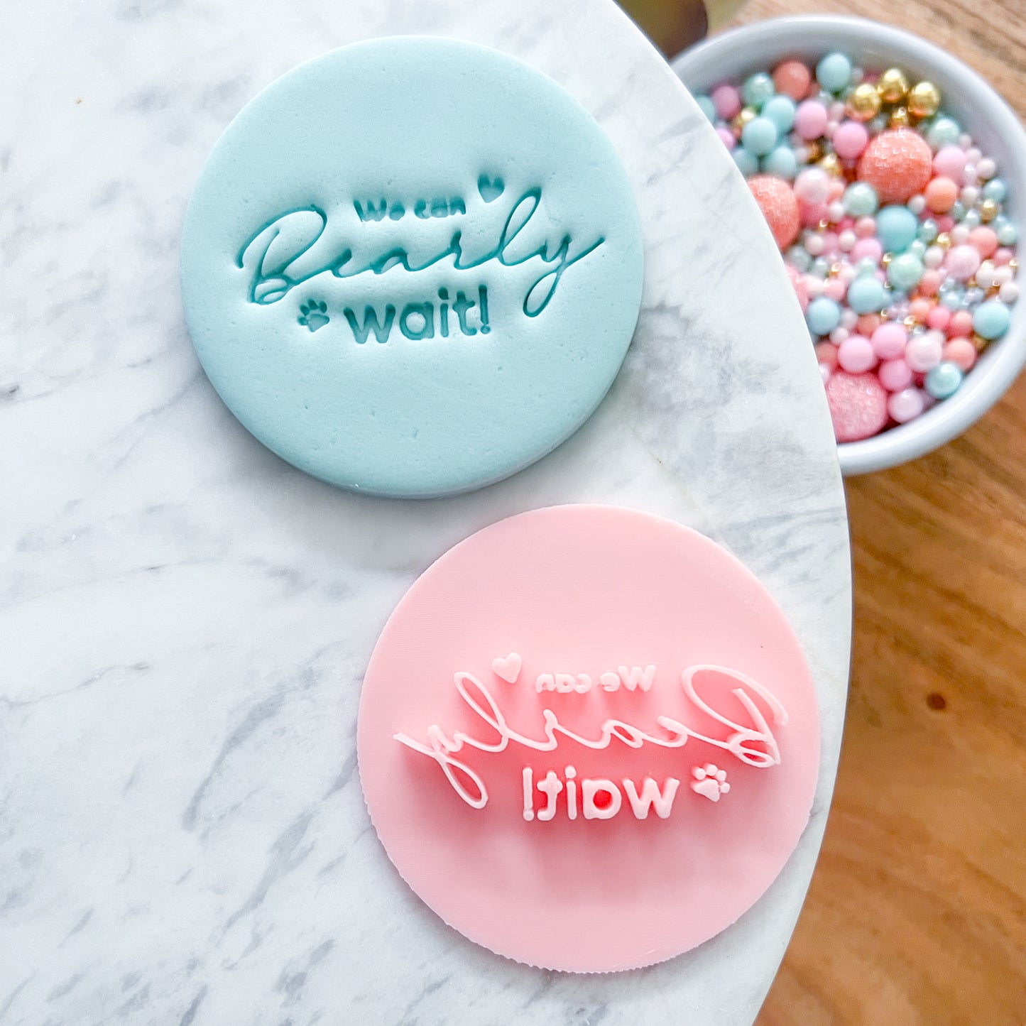 "We Can Bearly Wait" Fondant Stamp