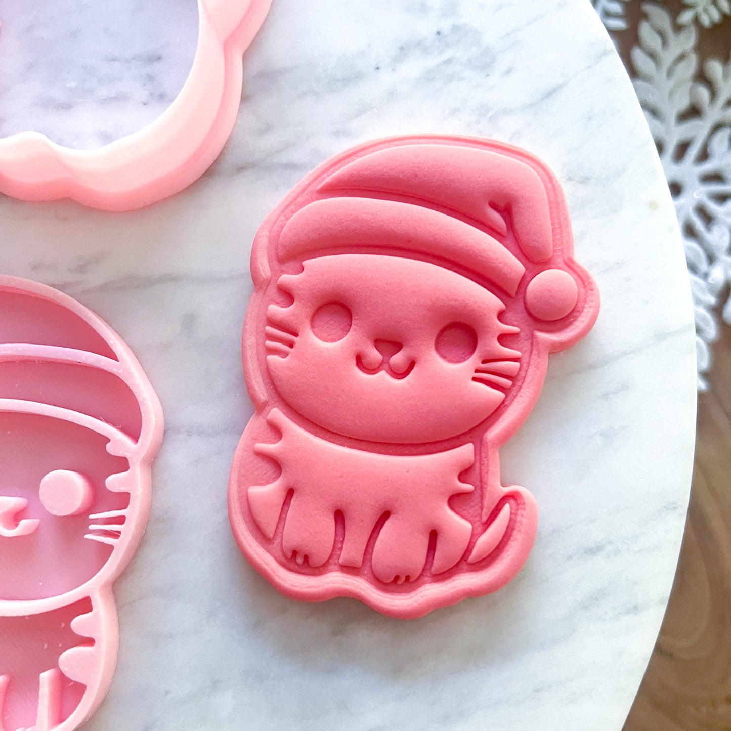 "Christmas Kitty" Cookie Cutter & Stamp