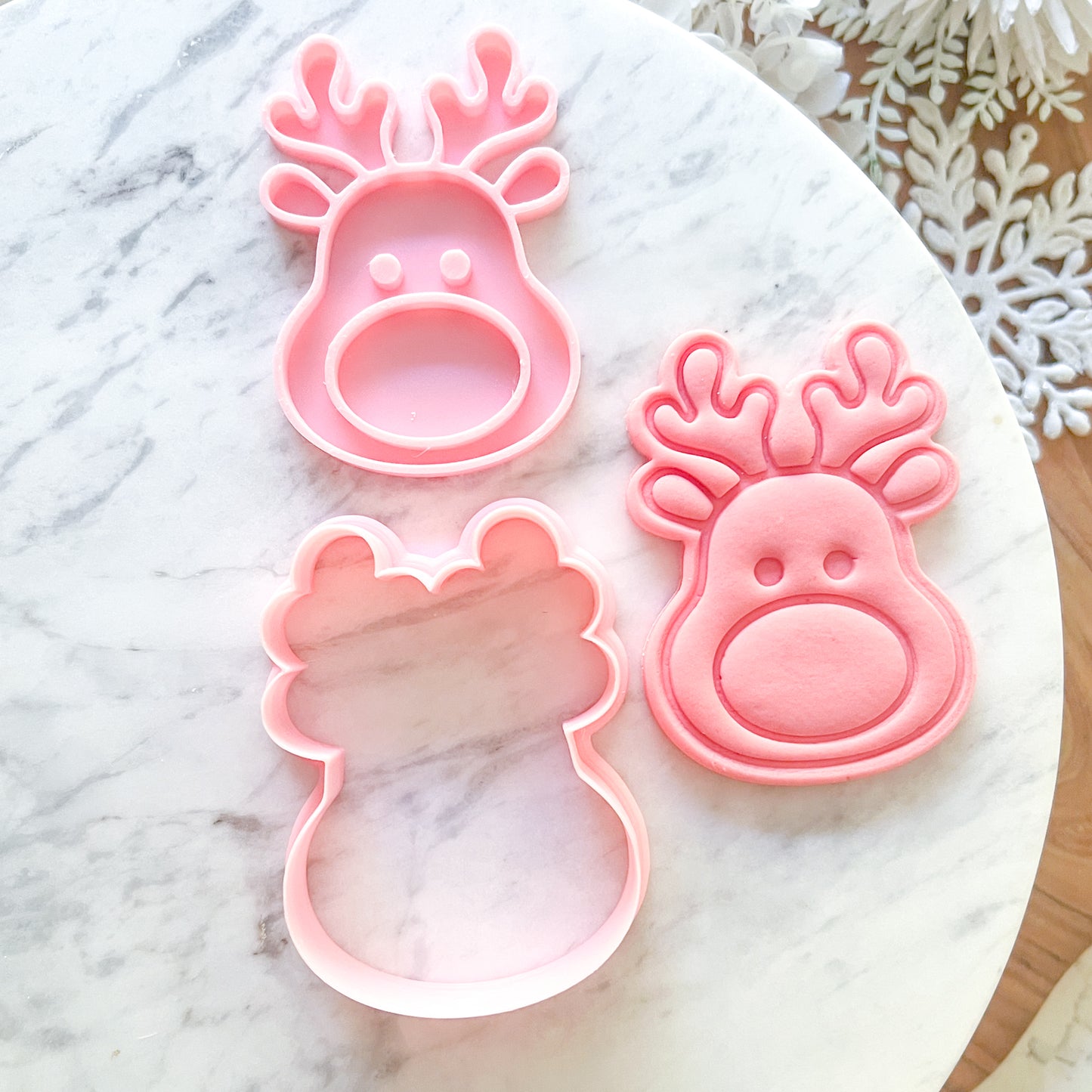 "Cute Rudolf" Cookie Cutter & Stamp