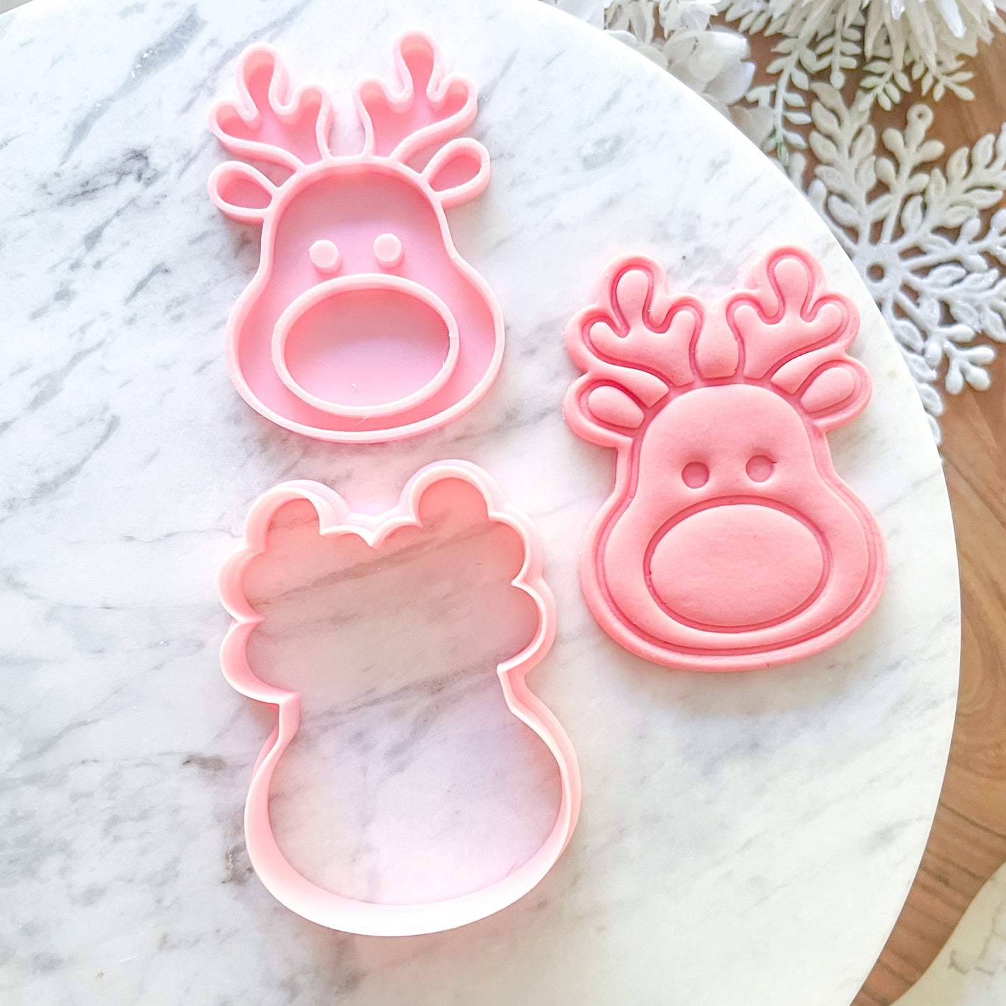 "Cute Rudolf" Cookie Cutter & Stamp