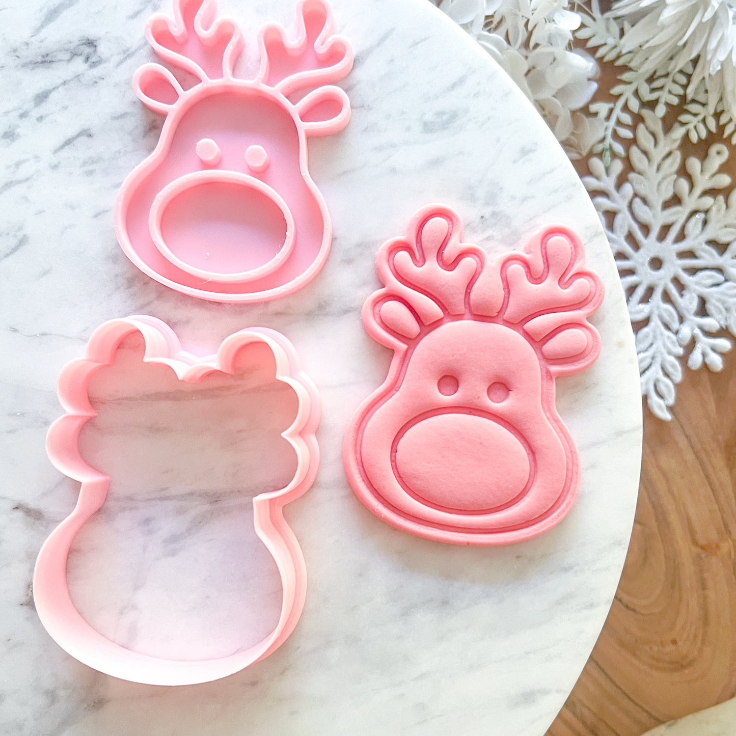 "Cute Rudolf" Cookie Cutter & Stamp