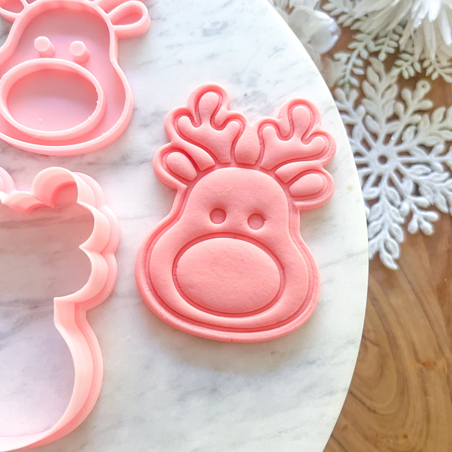 "Cute Rudolf" Cookie Cutter & Stamp