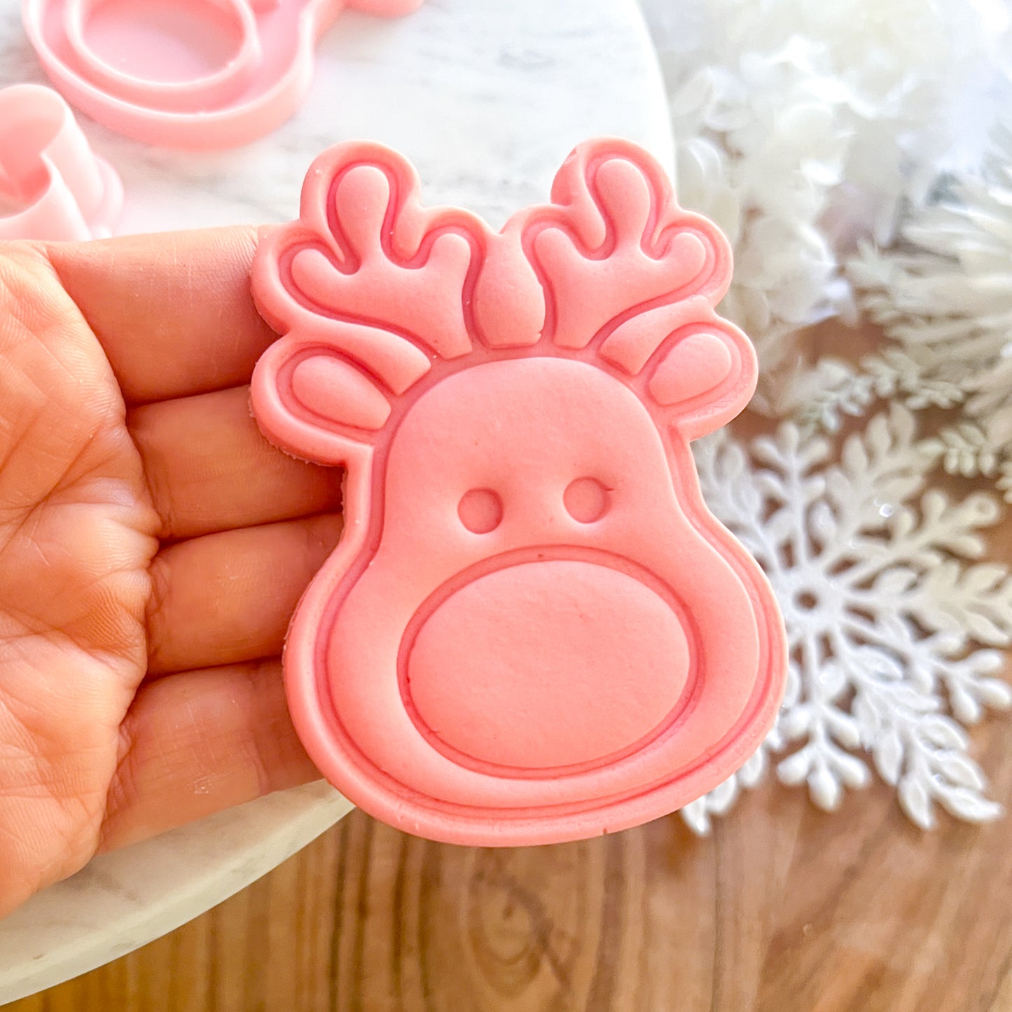 "Cute Rudolf" Cookie Cutter & Stamp