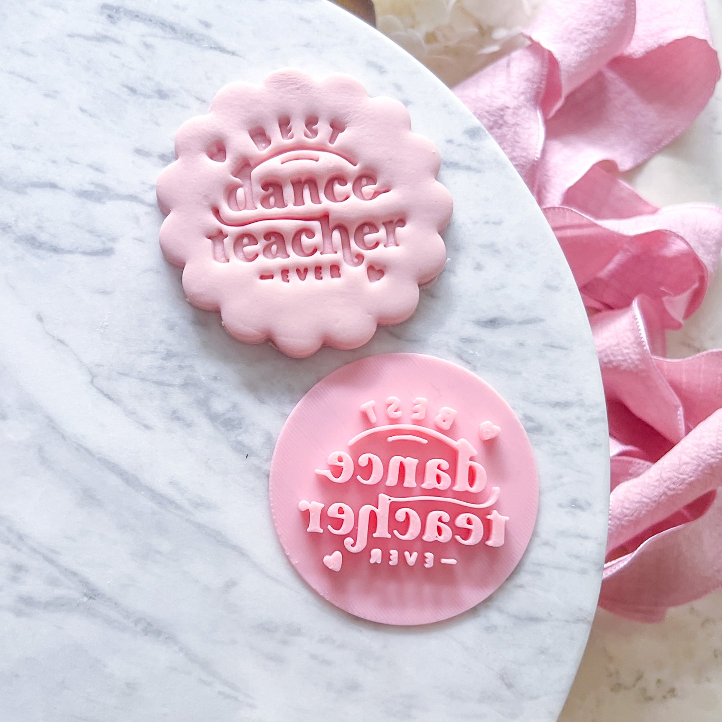 "Best Dance Teacher Ever" Fondant Stamp