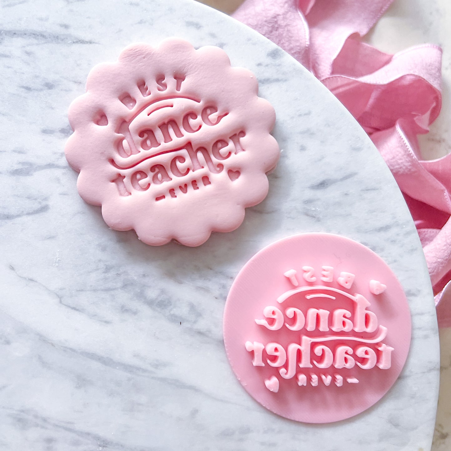 "Best Dance Teacher Ever" Fondant Stamp