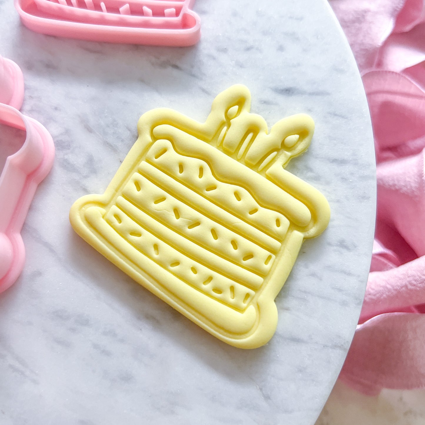"Cartoon Birthday Cake" - Cookie Cutter & Stamp