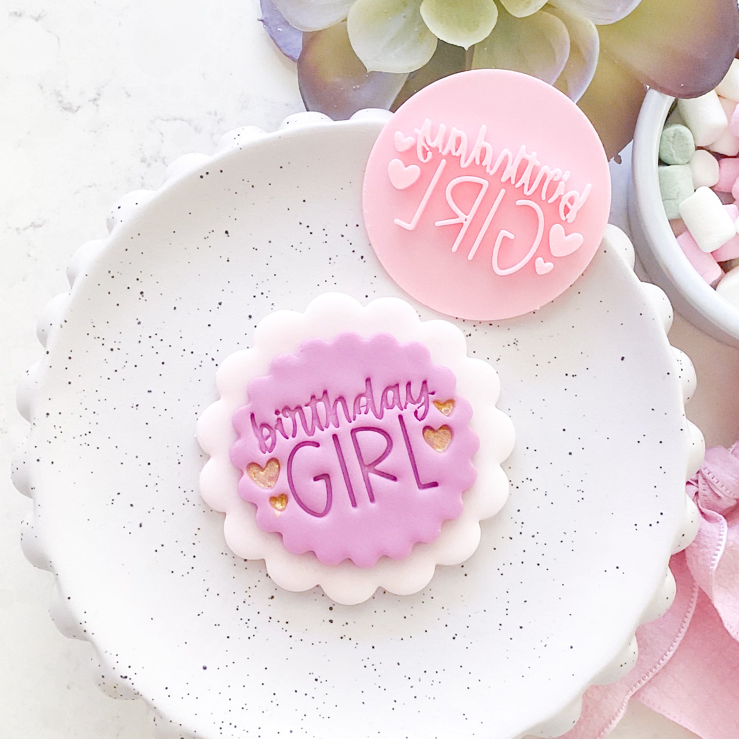 Birthday Girl Fondant Stamp