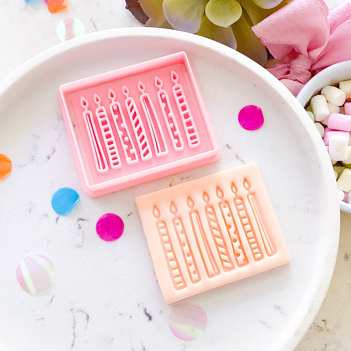 "Birthday Candles" - Cookie Stamp & Cutter Set