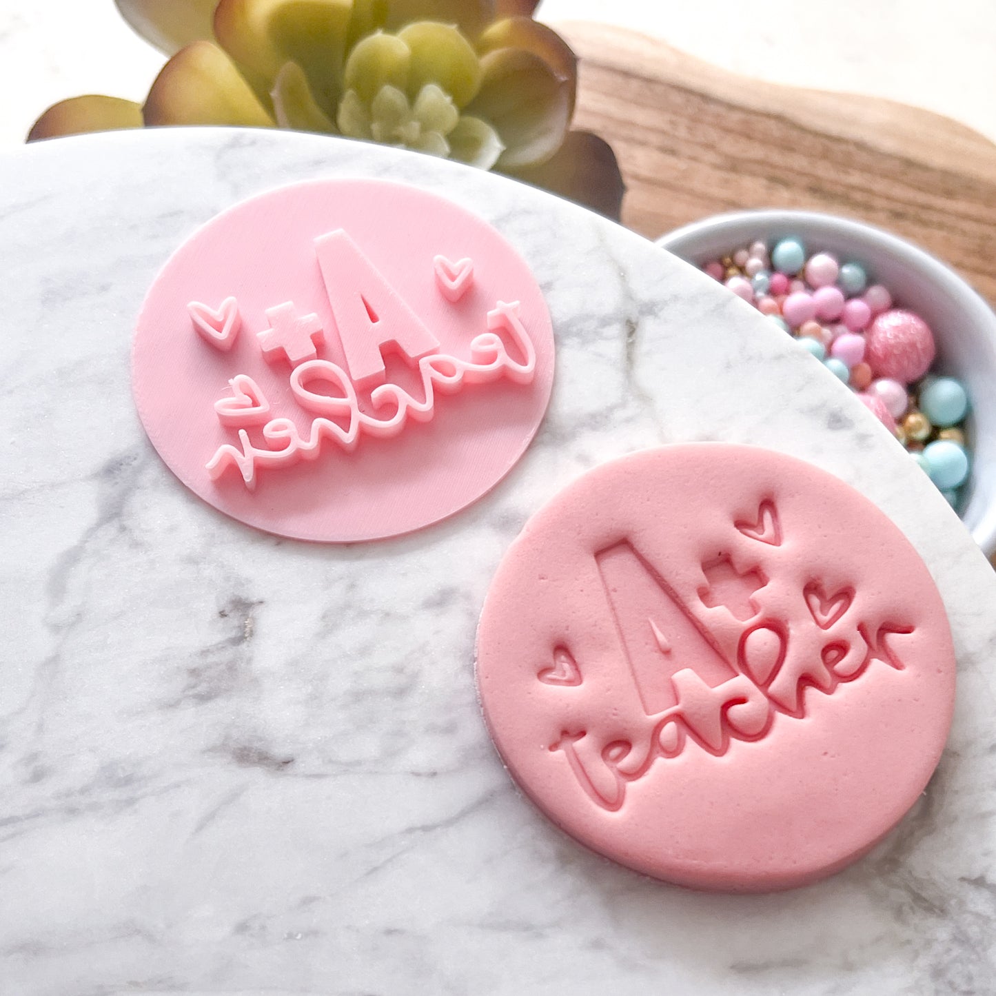 "A+ Teacher" Fondant Stamp