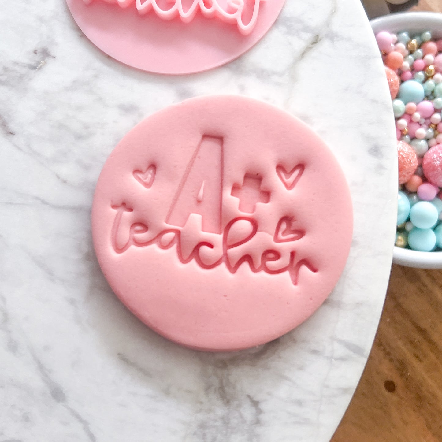 "A+ Teacher" Fondant Stamp