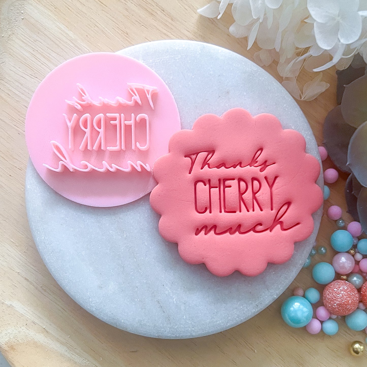 "Thanks Cherry Much" Fondant Stamp