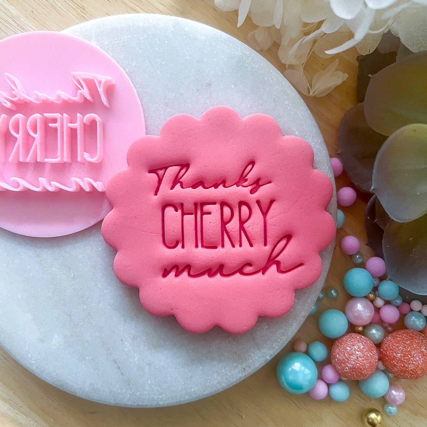 "Thanks Cherry Much" Fondant Stamp
