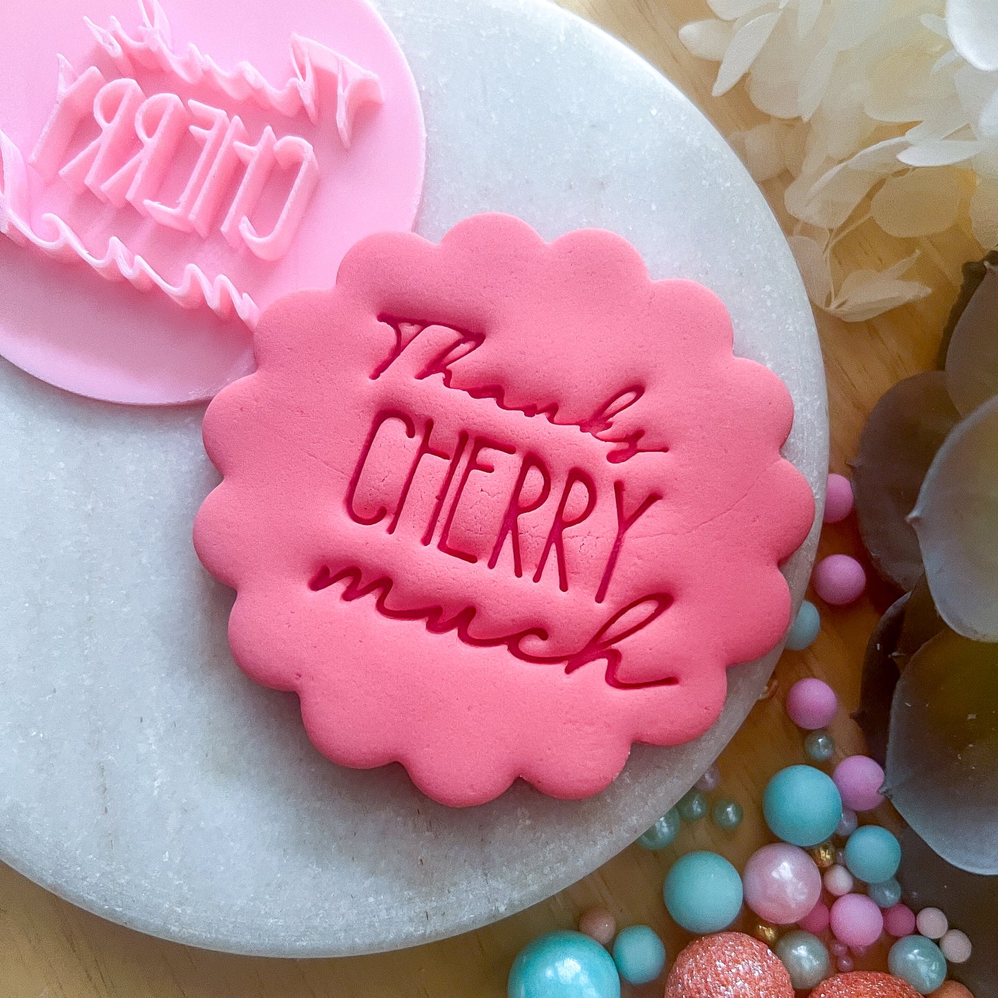 "Thanks Cherry Much" Fondant Stamp