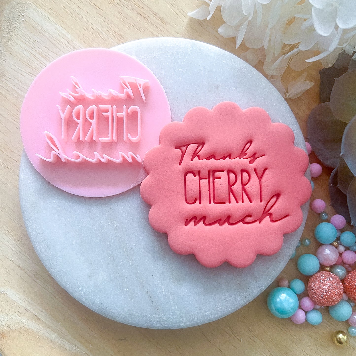 "Thanks Cherry Much" Fondant Stamp