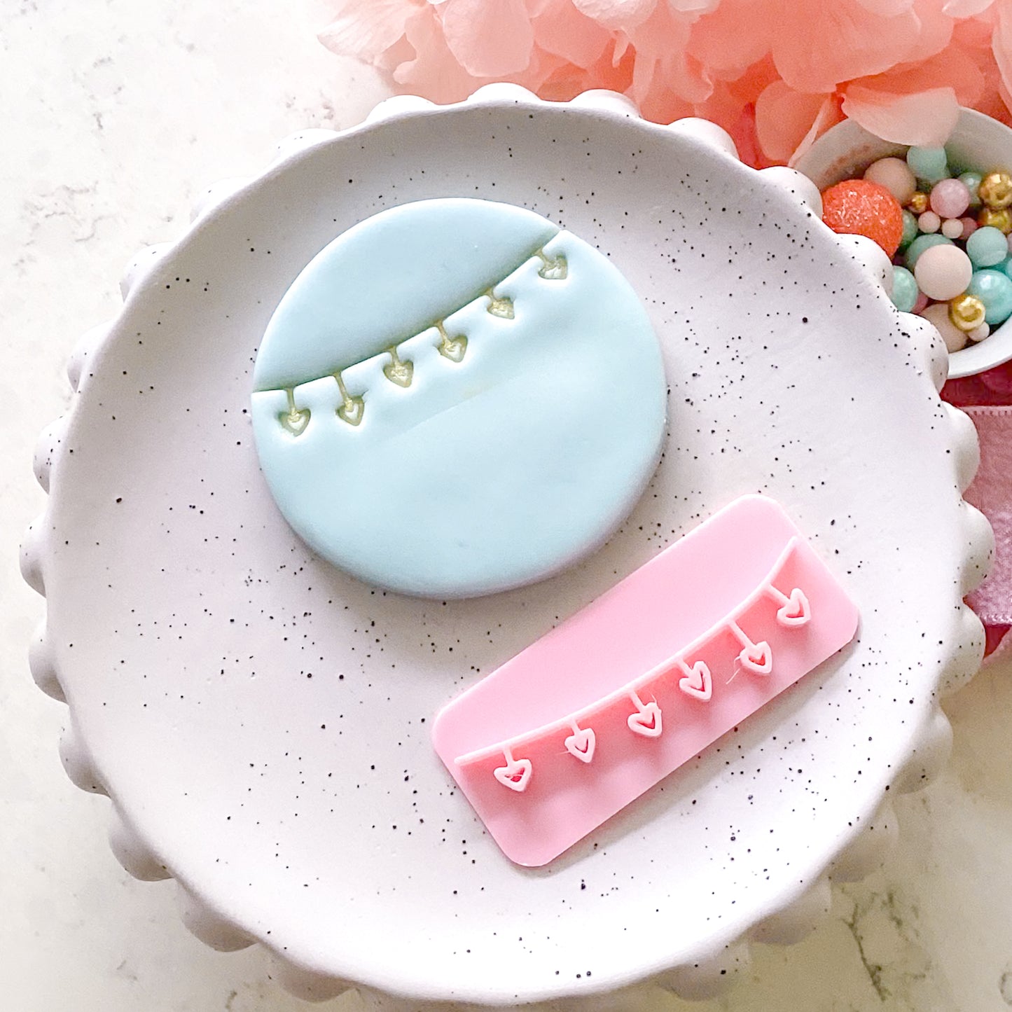 Heart Bunting - Fondant Stamp
