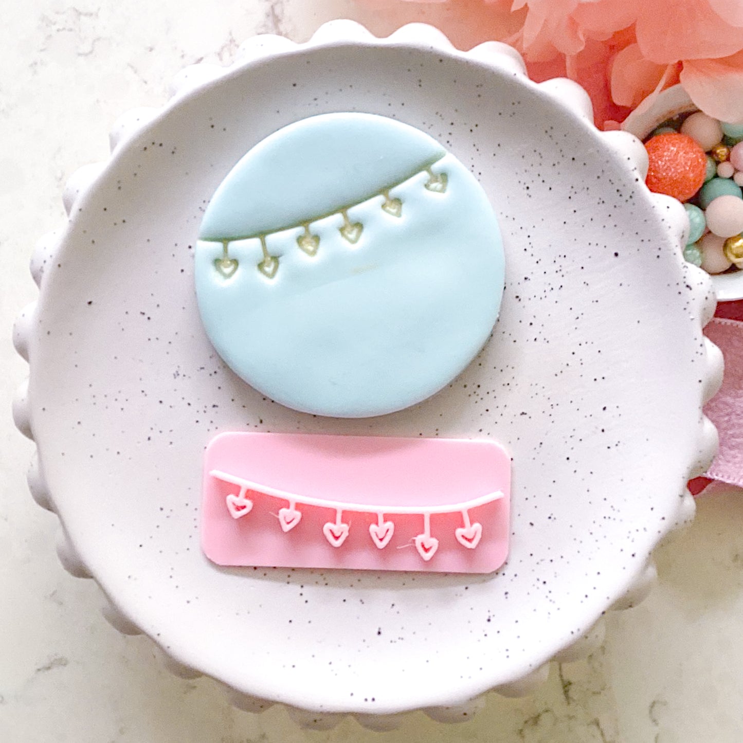Heart Bunting - Fondant Stamp