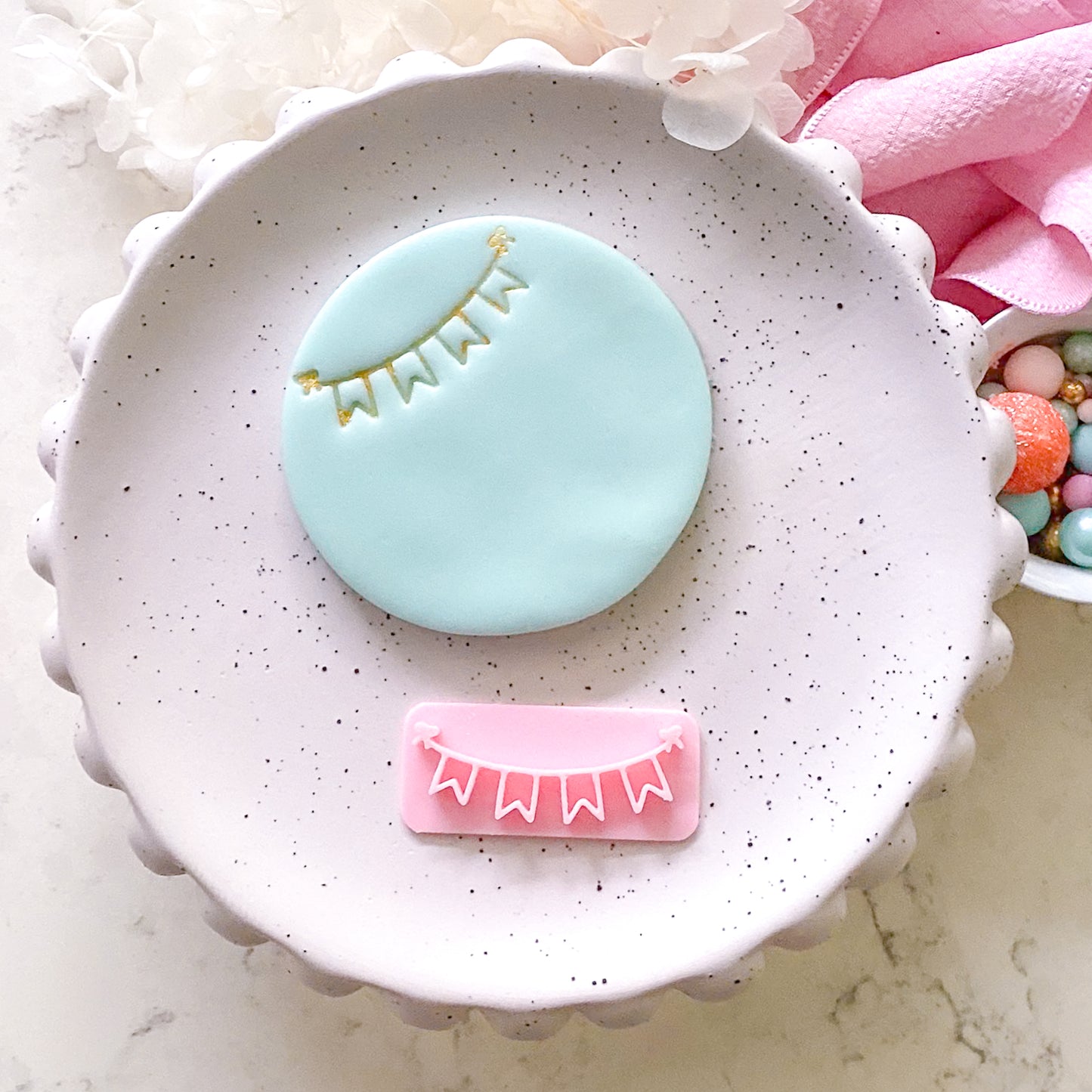 Flag Bunting - Fondant Stamp