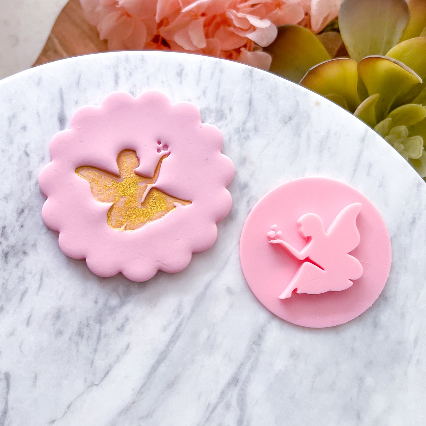 "Fairy Sitting" Fondant Stamp