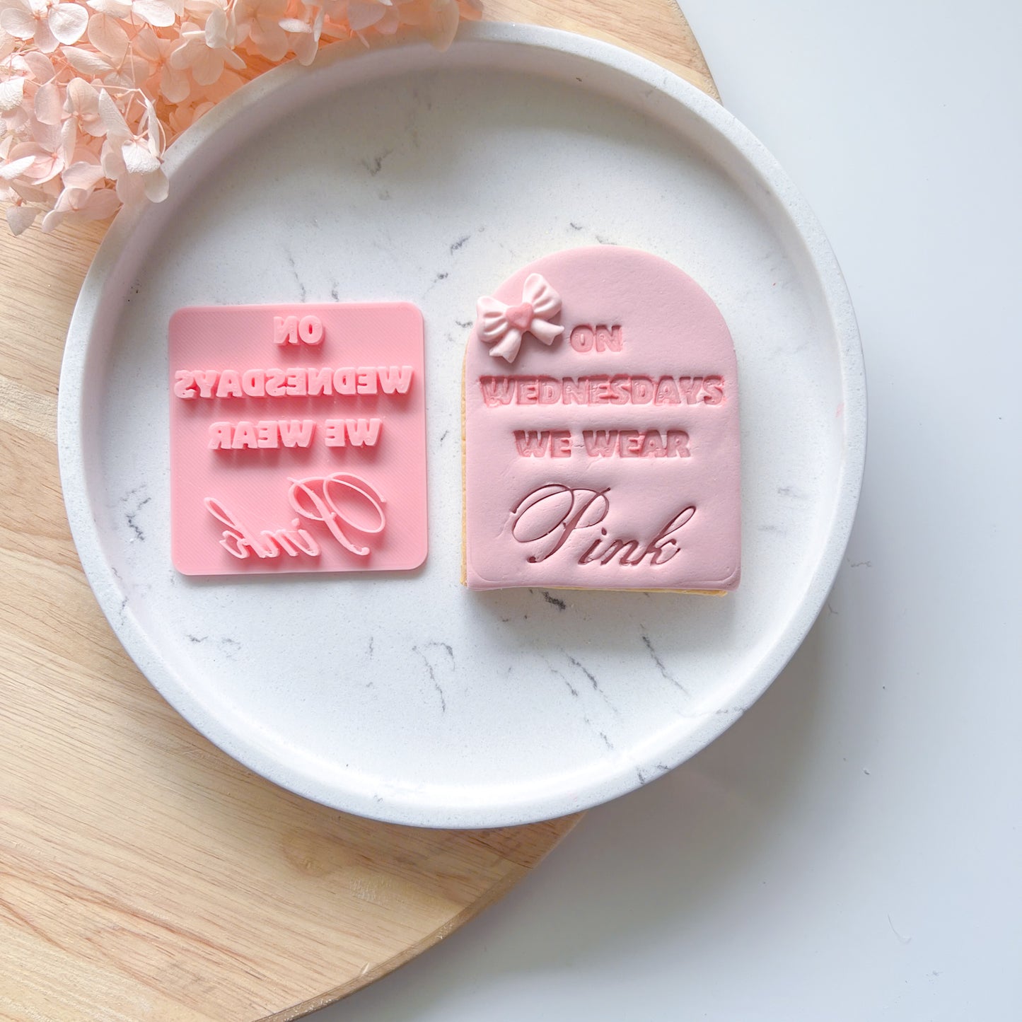 "On Wednesdays We Wear Pink" - Deboss Stamp LAST ONE!