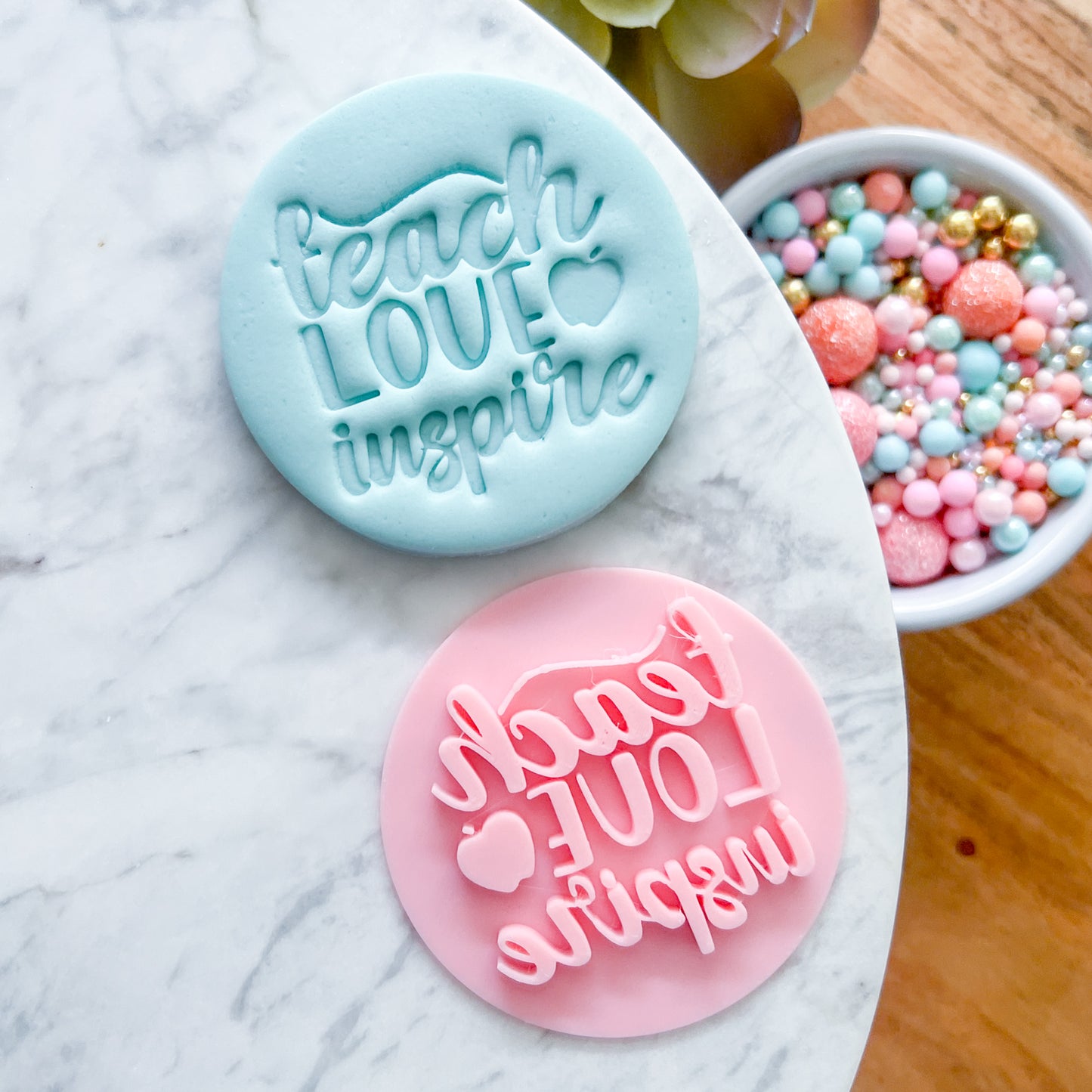 "Teach Love Inspire" Fondant Stamp