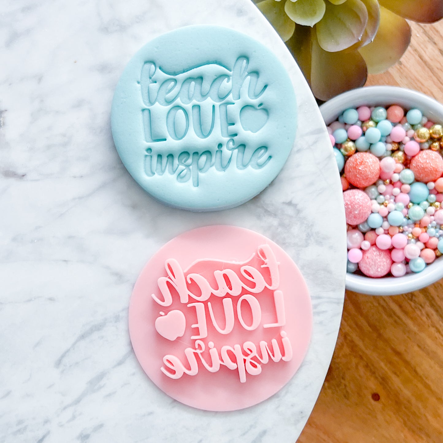 "Teach Love Inspire" Fondant Stamp