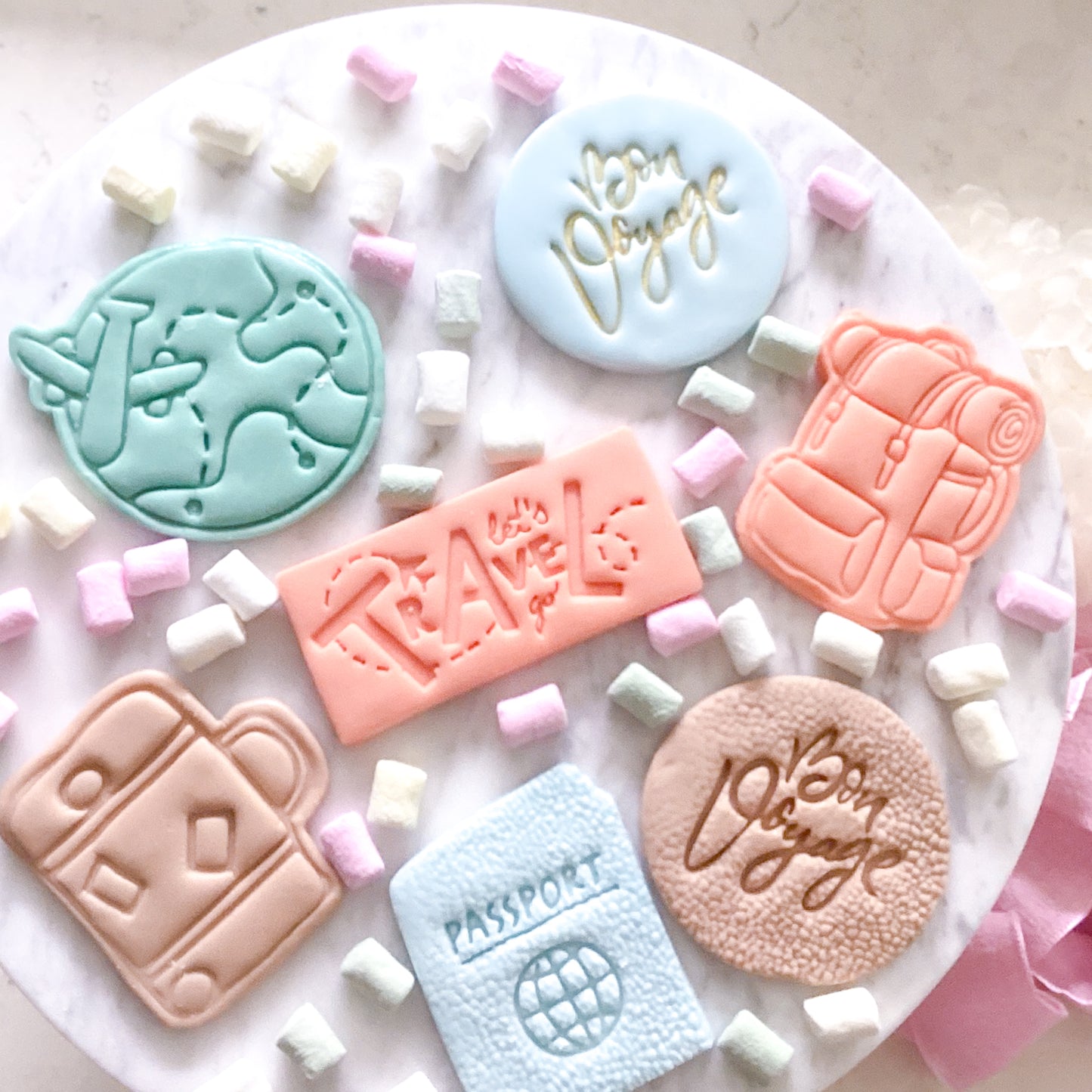 Bon Voyage - Fondant Stamp