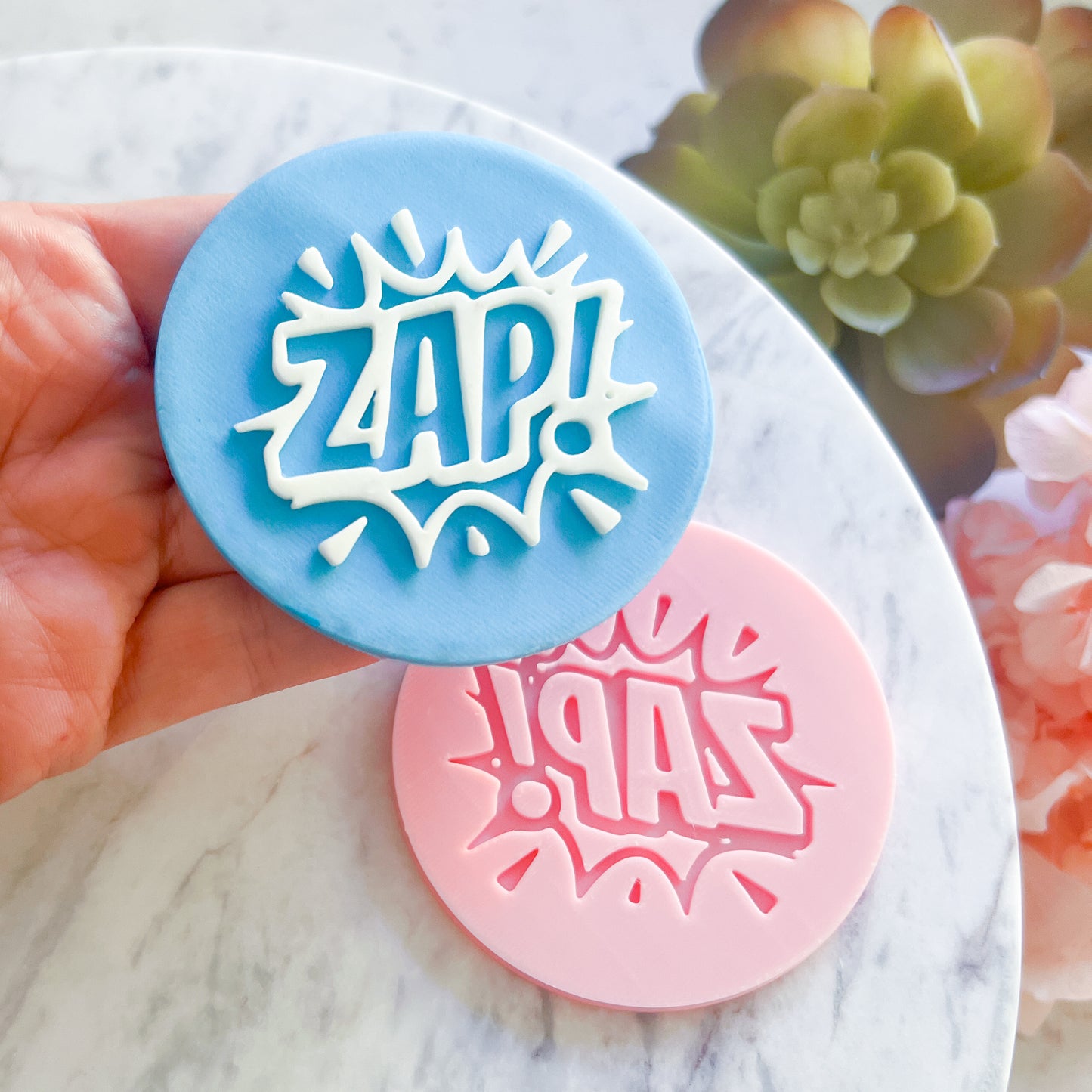 "Zap" Raised Stamp