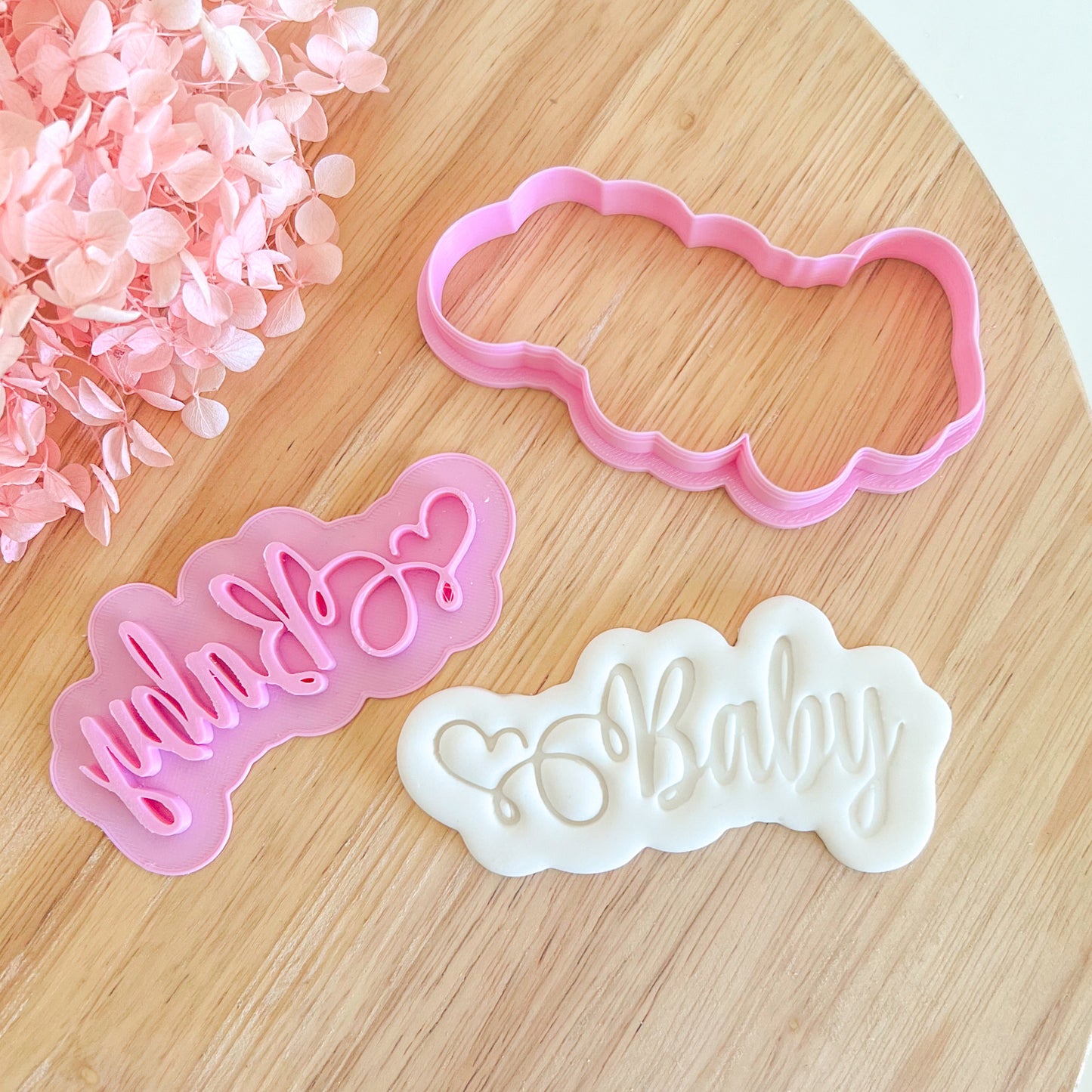 "Baby Script" -Cookie Cutter & Stamp