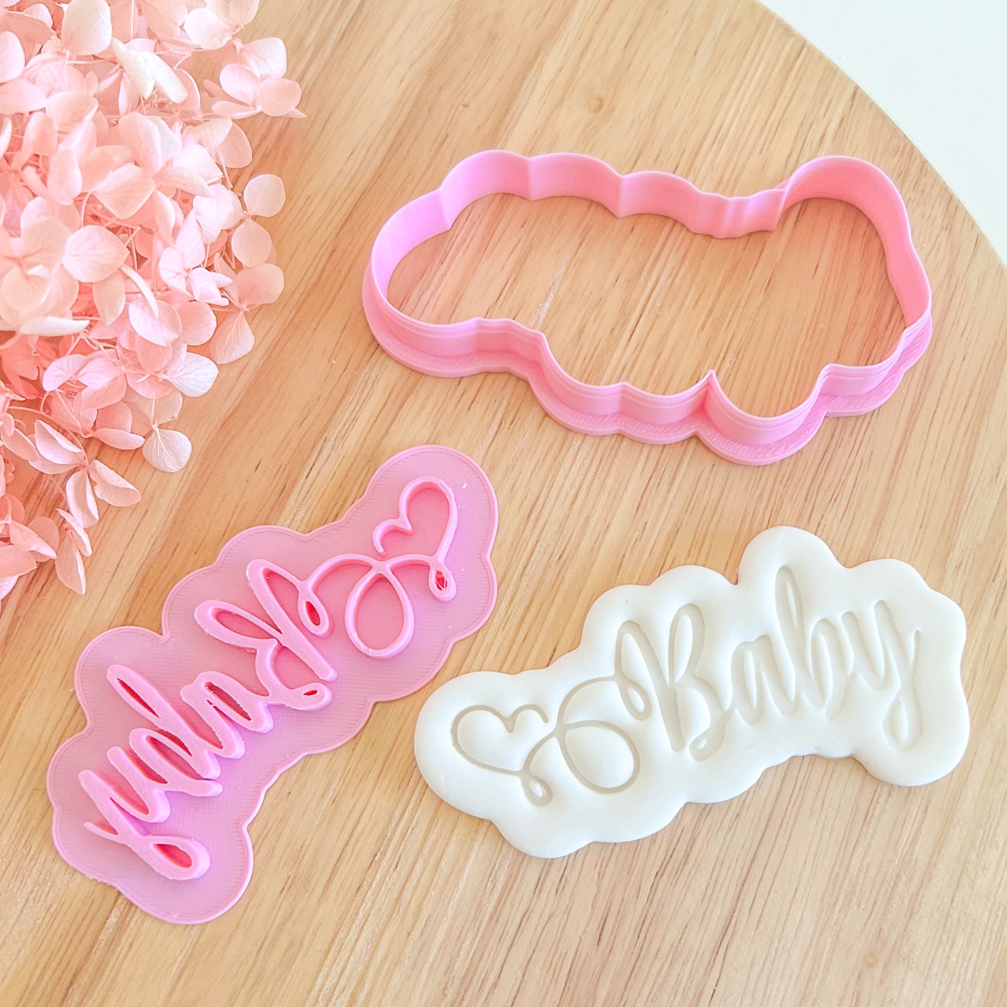 "Baby Script" -Cookie Cutter & Stamp