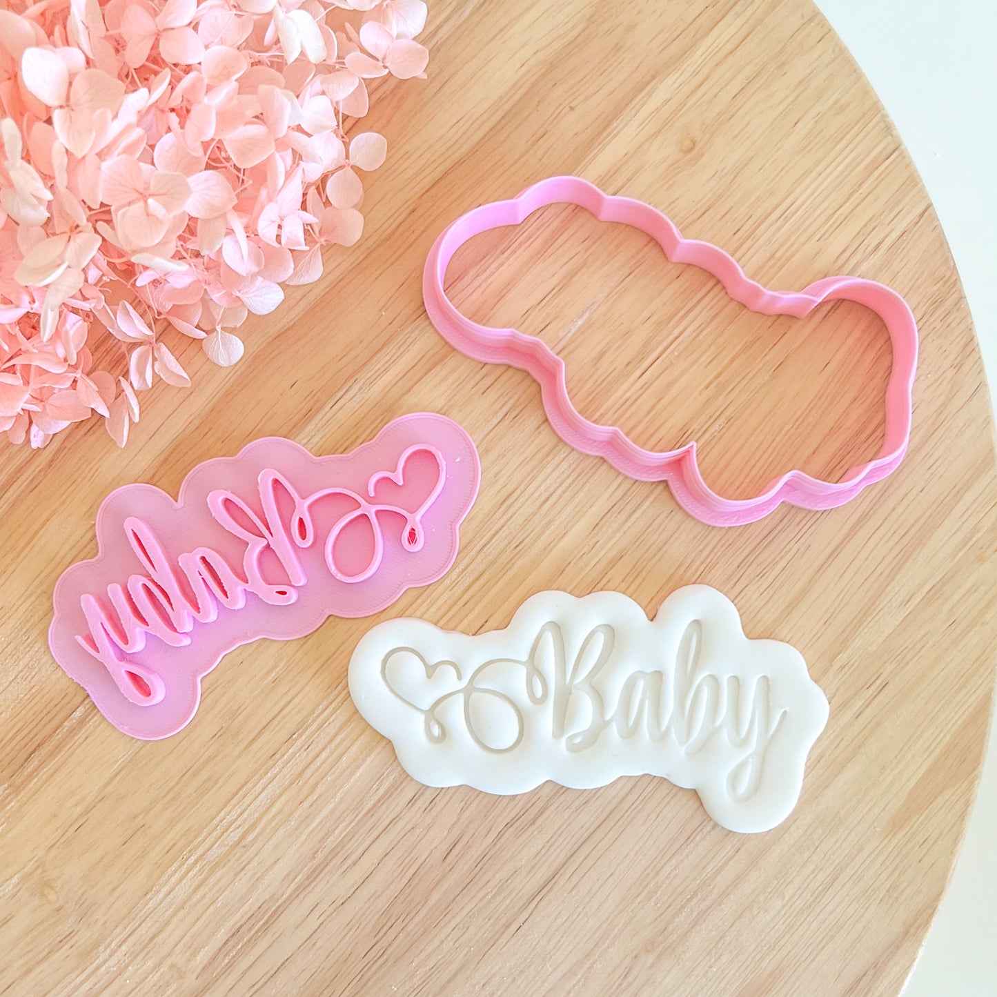 "Baby Script" -Cookie Cutter & Stamp