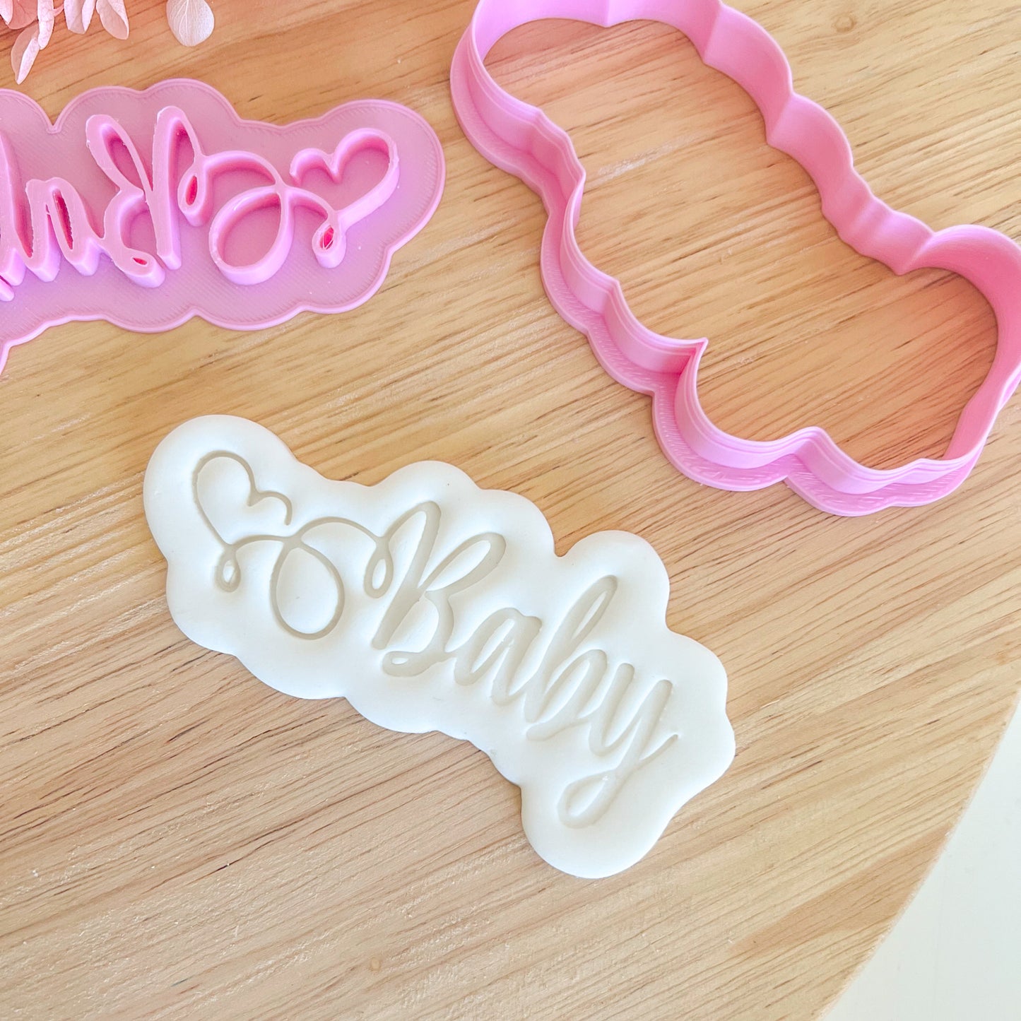 "Baby Script" -Cookie Cutter & Stamp