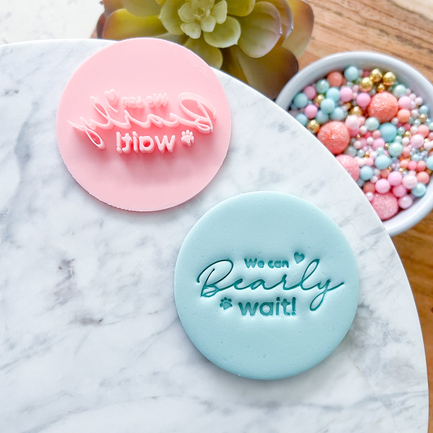 "We Can Bearly Wait" Fondant Stamp