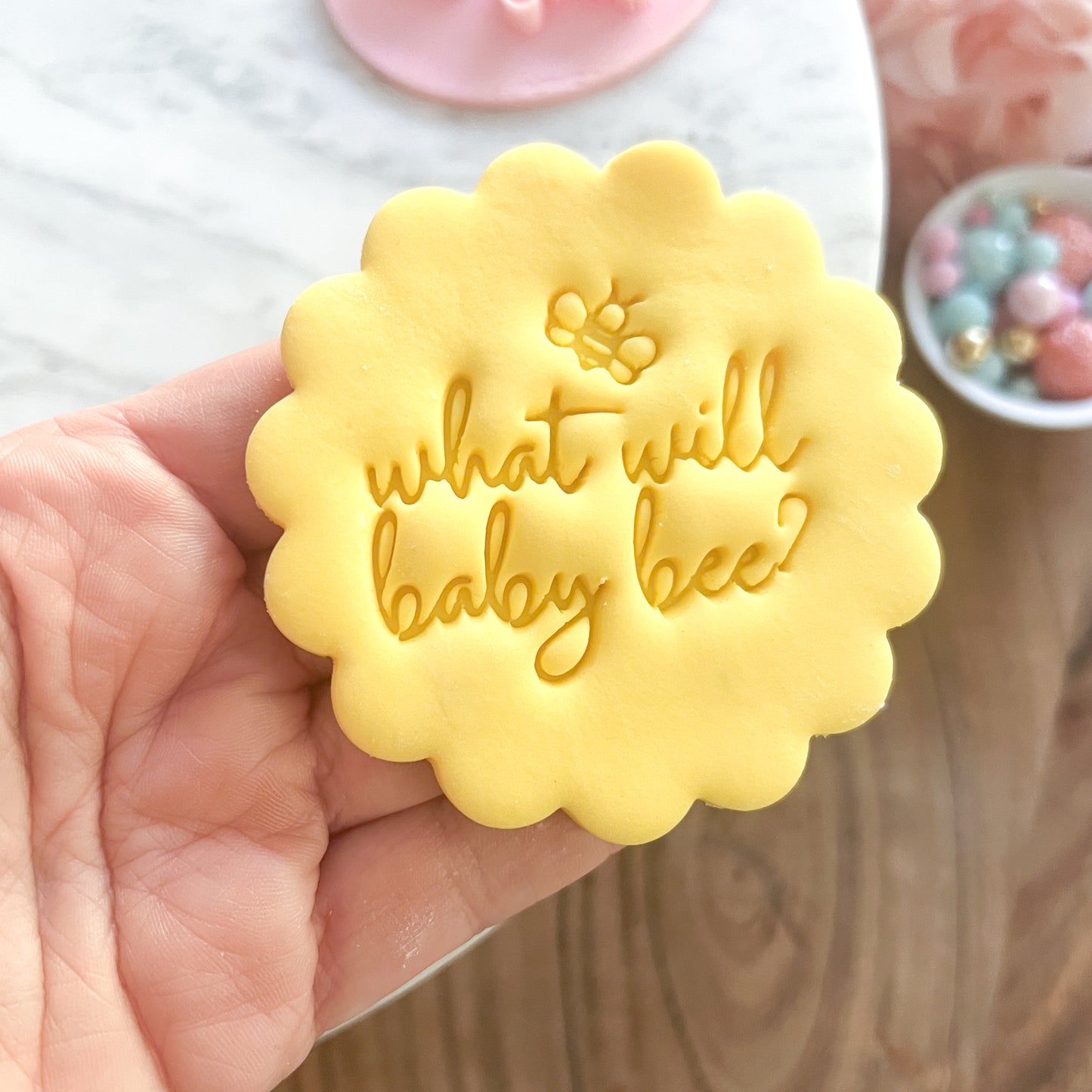 "What Will Baby Bee?" #4- Fondant Stamp
