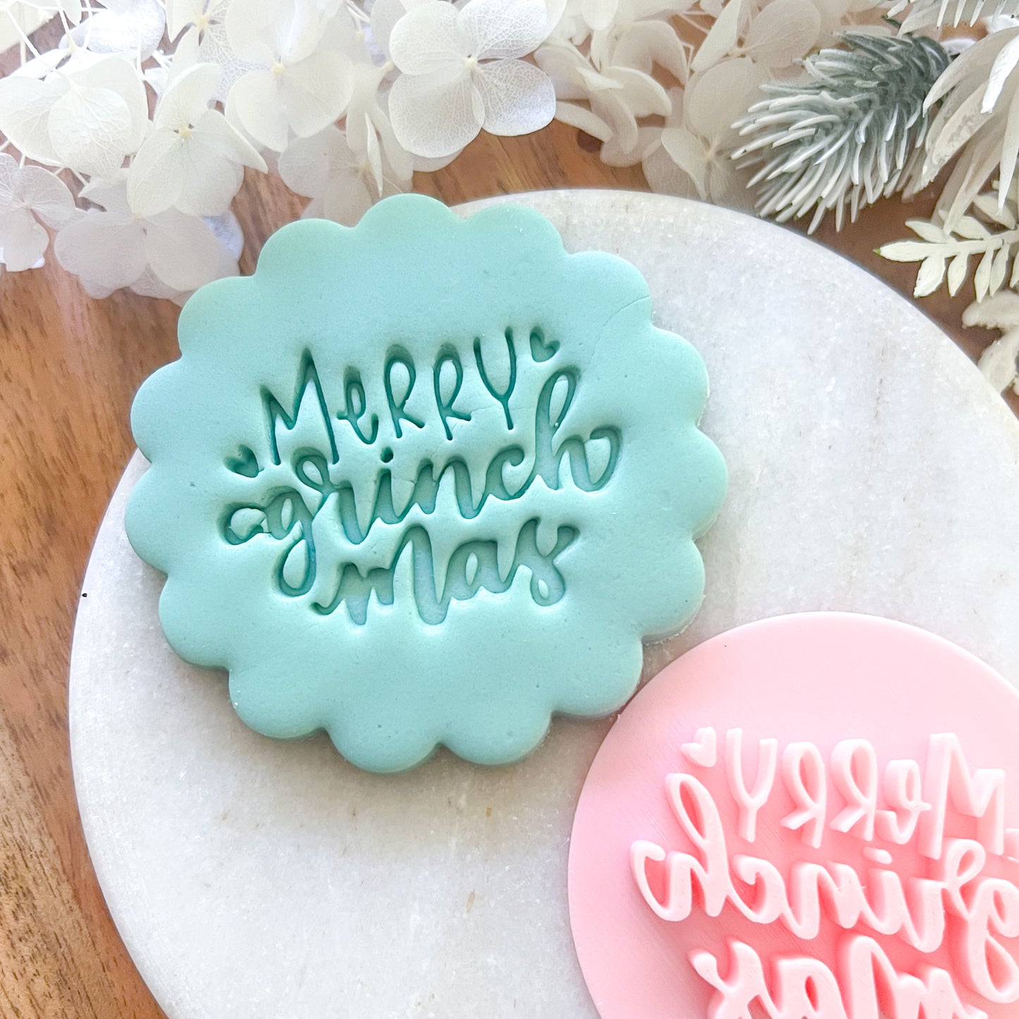 "Merry Grinchmas" Fondant Stamp
