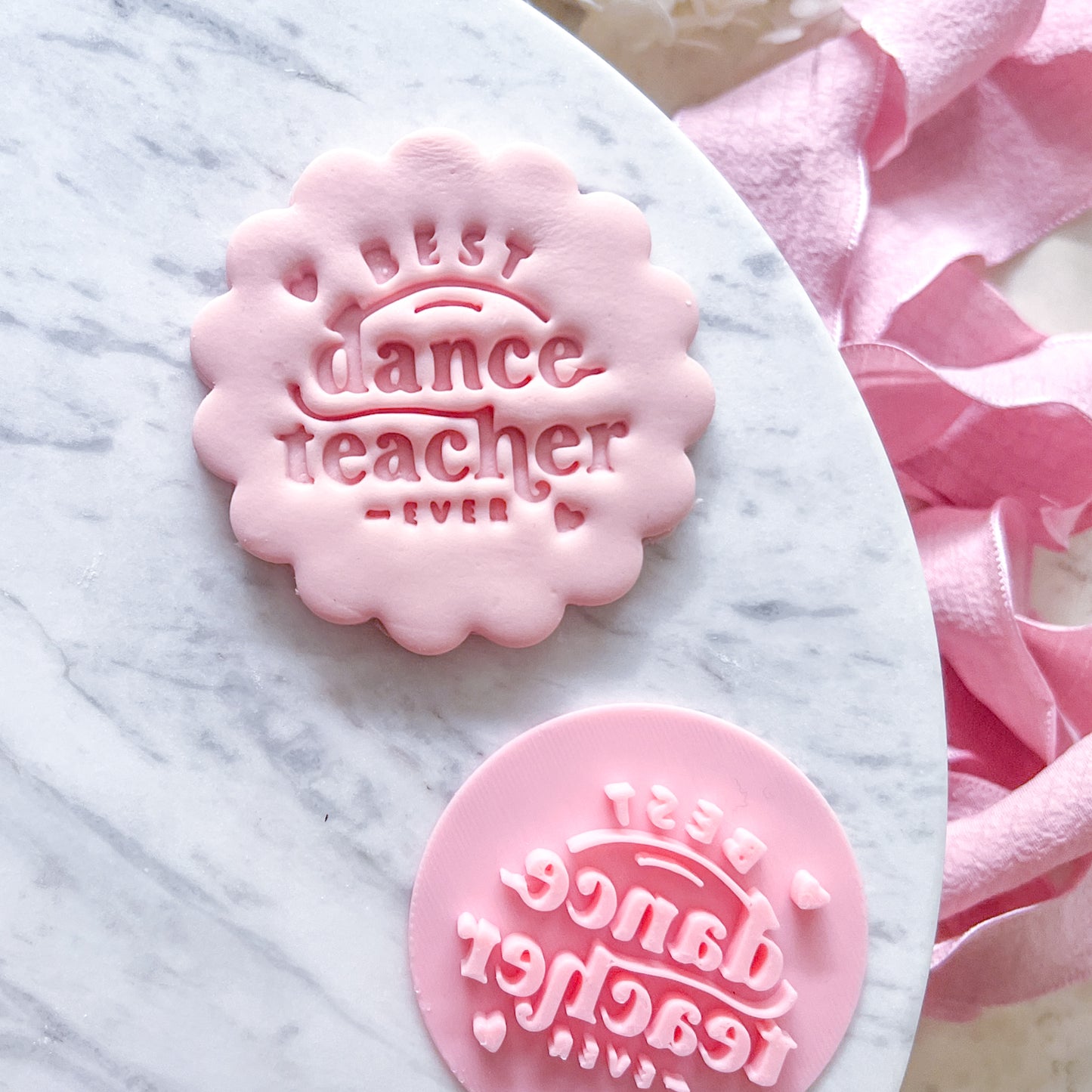 "Best Dance Teacher Ever" Fondant Stamp