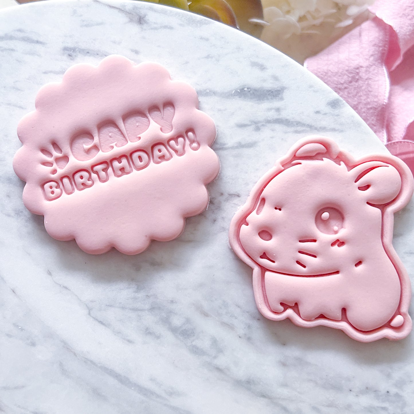 "Capy Birthday" Fondant Stamp