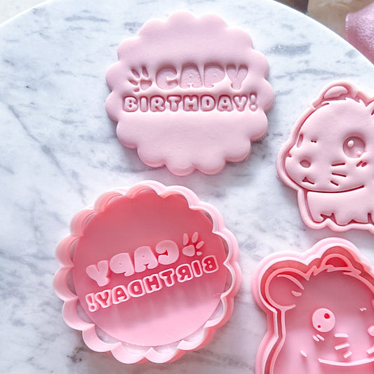 "Capy Birthday" Fondant Stamp