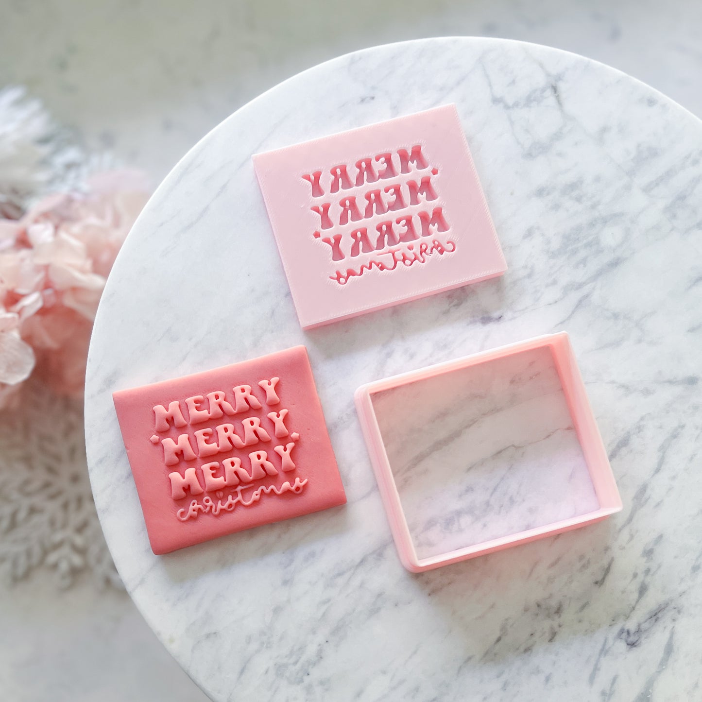 "Merry Merry Merry Christmas" Cookie Cutter & Stamp