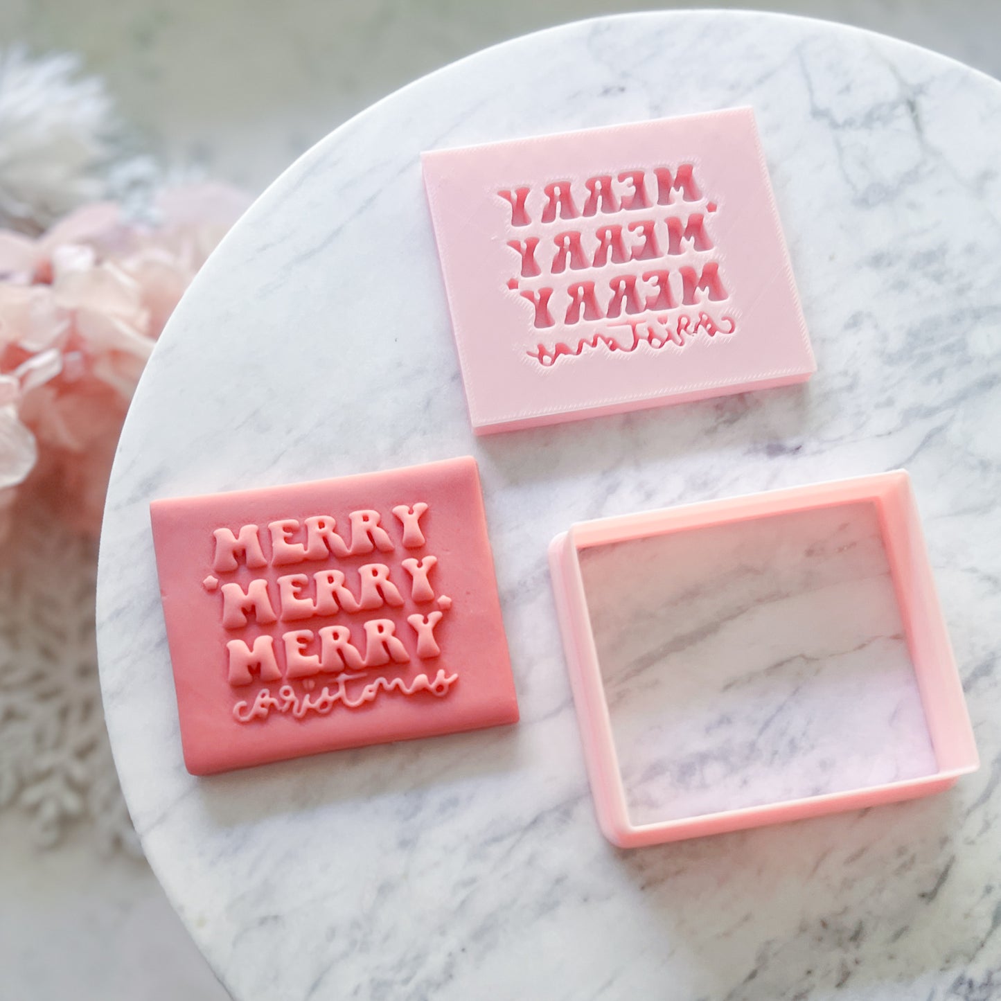 "Merry Merry Merry Christmas" Cookie Cutter & Stamp