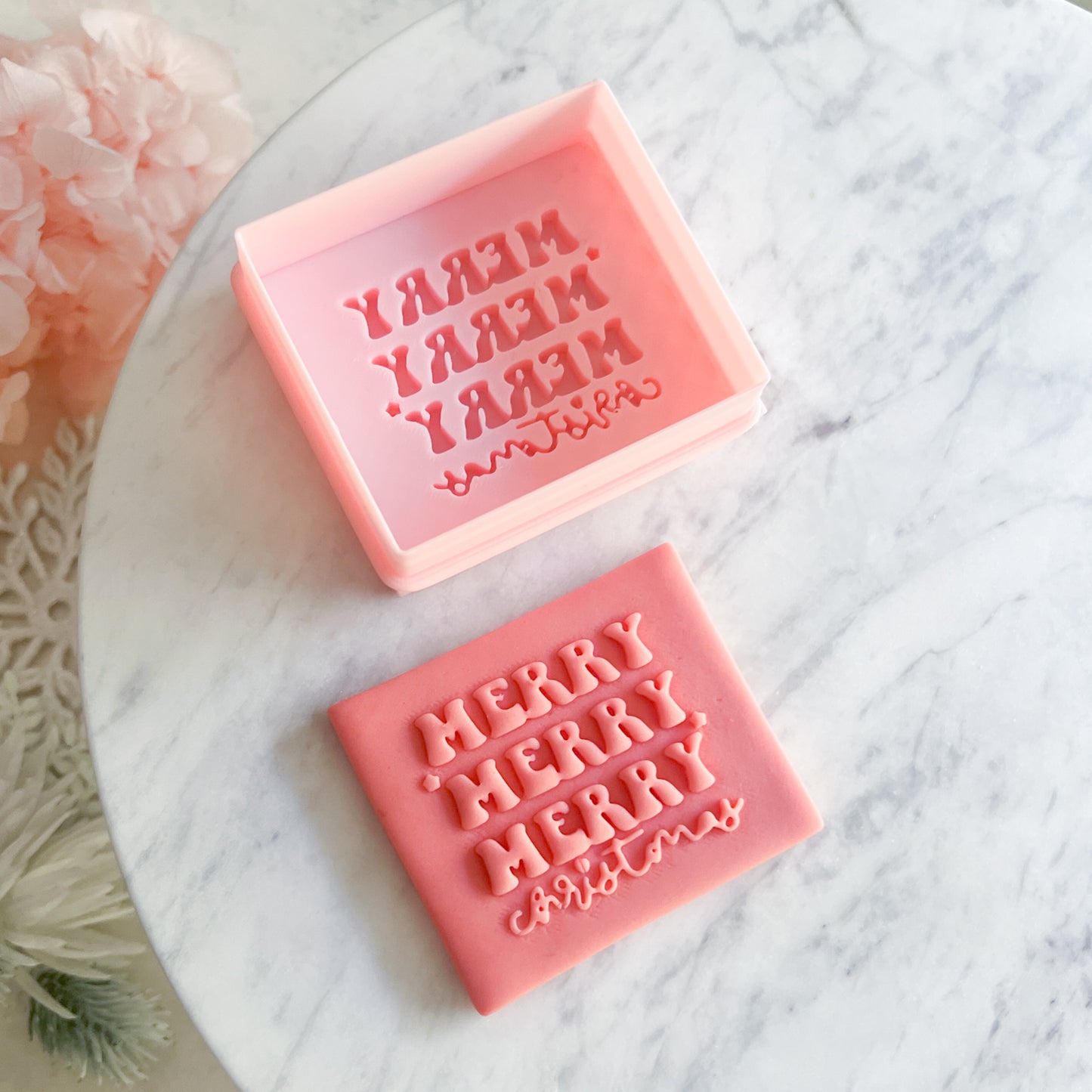 "Merry Merry Merry Christmas" Cookie Cutter & Stamp