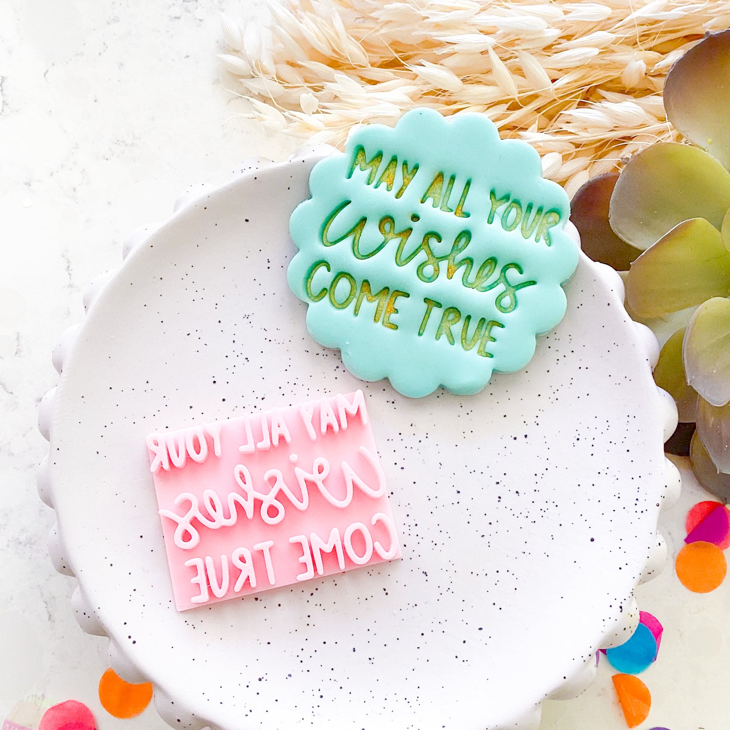 May All Your Wishes Come True Fondant Stamp