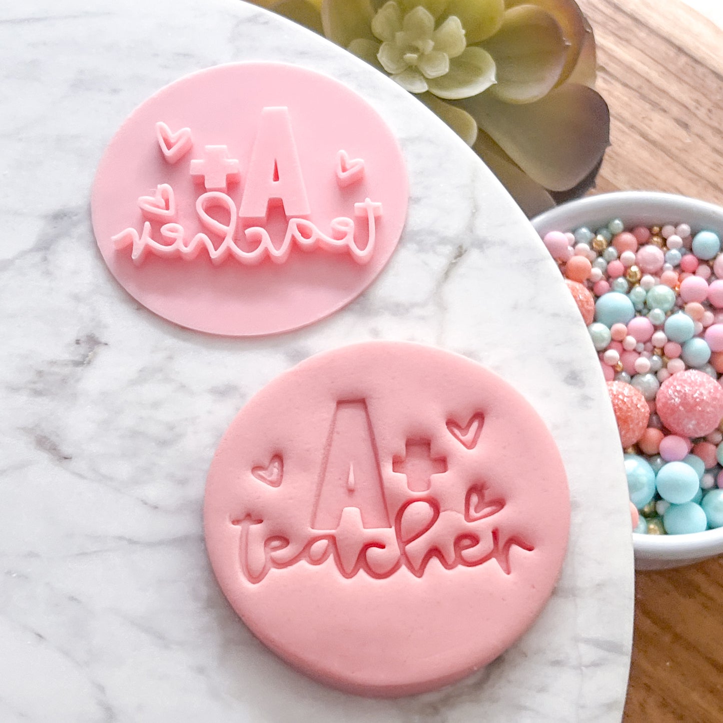 "A+ Teacher" Fondant Stamp