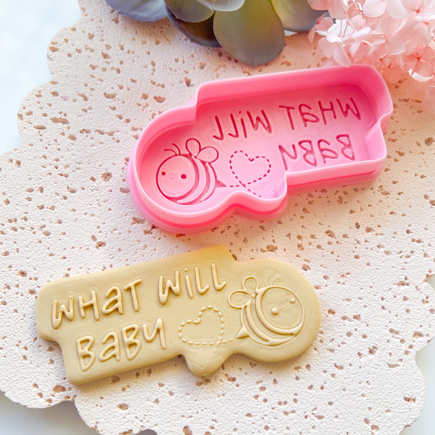 "What will baby bee?" - Cookie Cutter & Stamp