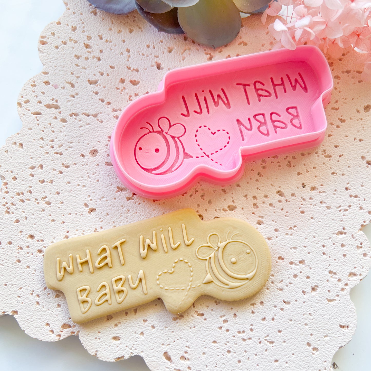 "What will baby bee?" - Cookie Cutter & Stamp