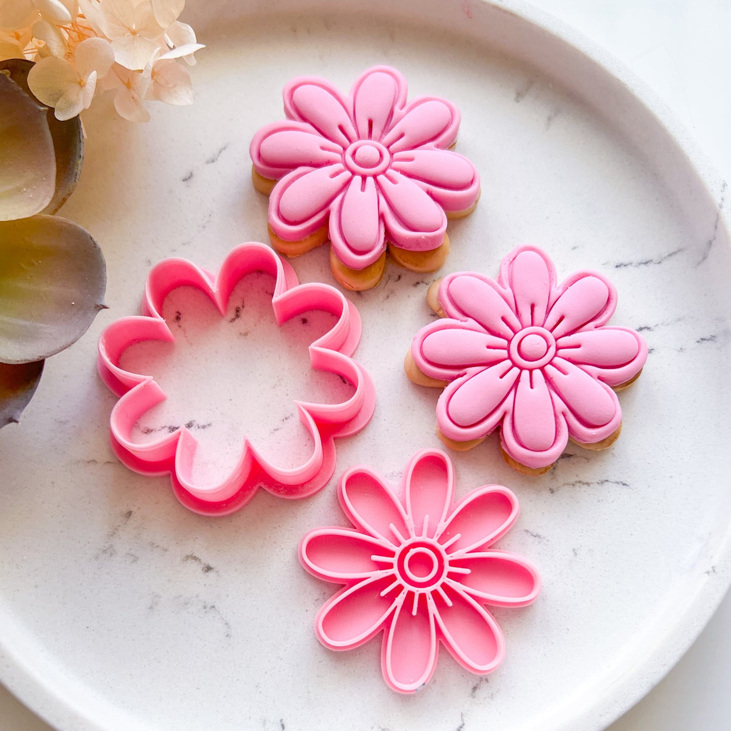 "Mason Jar & Flowers" - Cookie Cutter & Stamp Set (8 pcs)