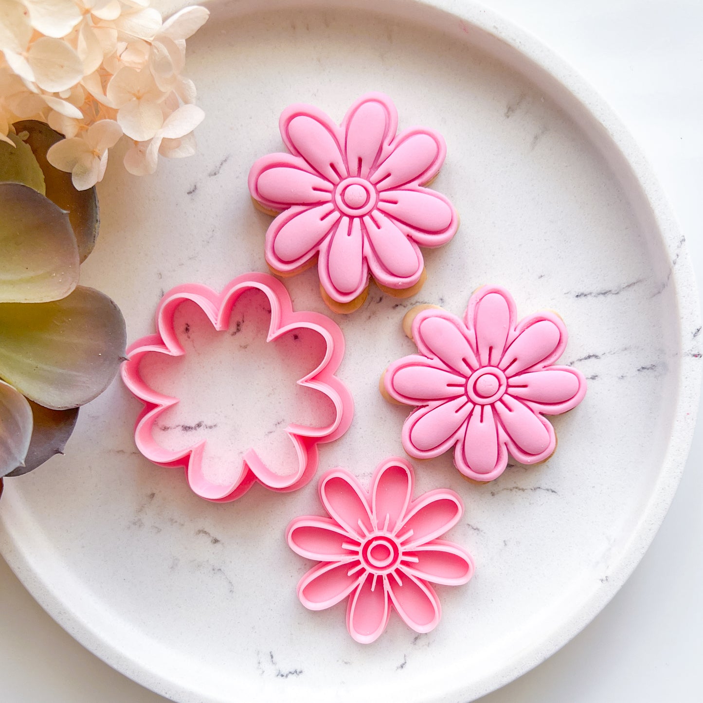 "Mason Jar & Flowers" - Cookie Cutter & Stamp Set (8 pcs)