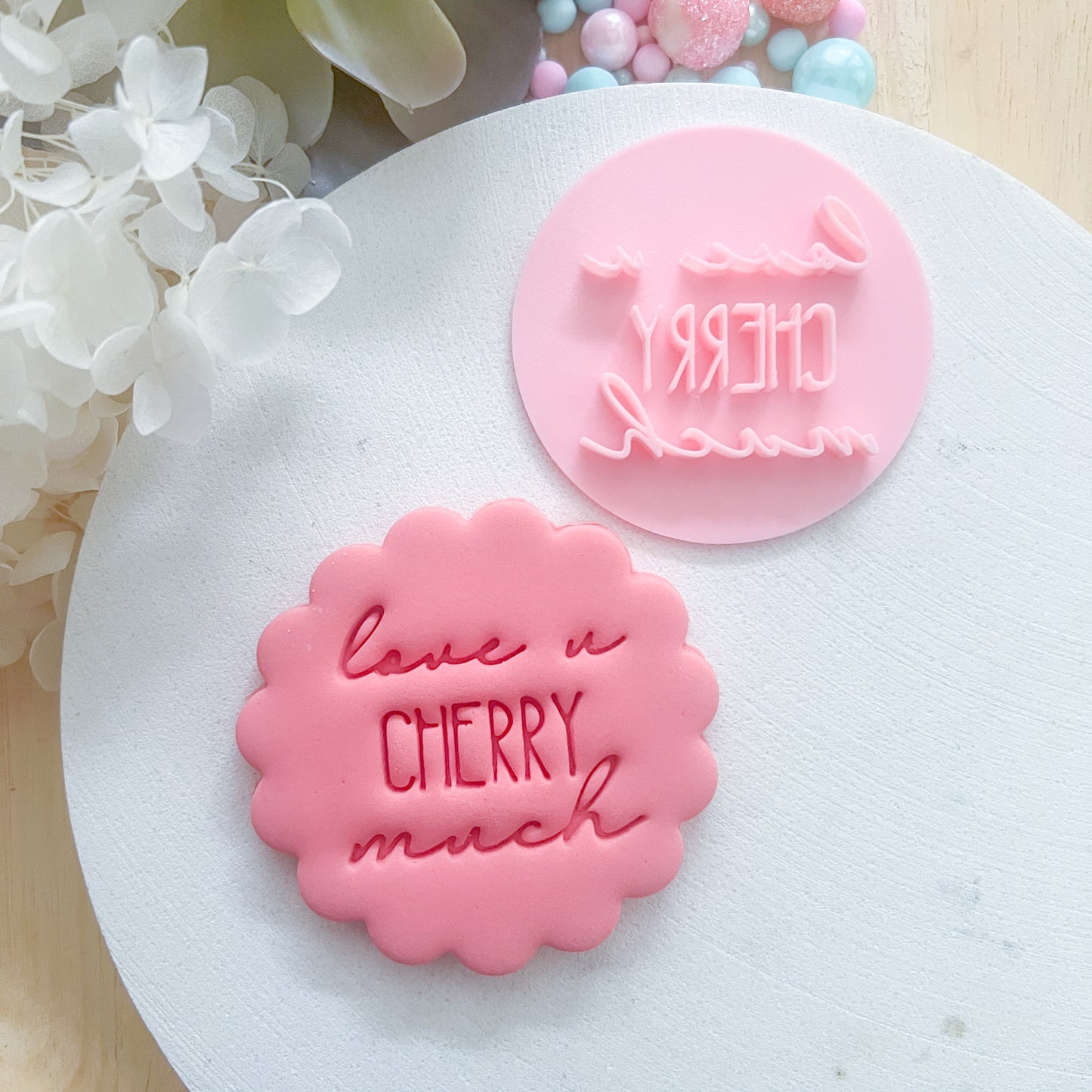 "Love You Cherry Much" Fondant Stamp