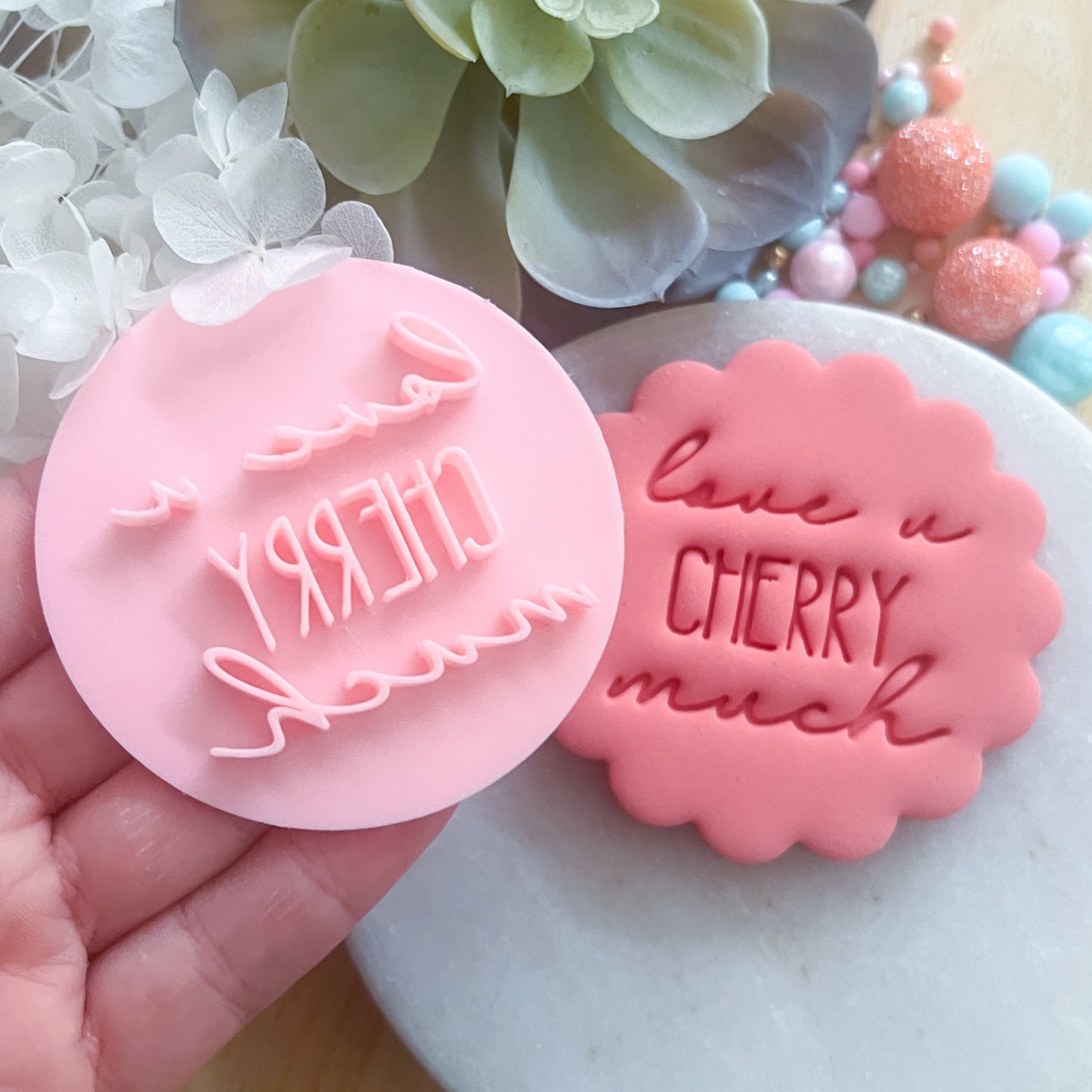 "Love You Cherry Much" Fondant Stamp