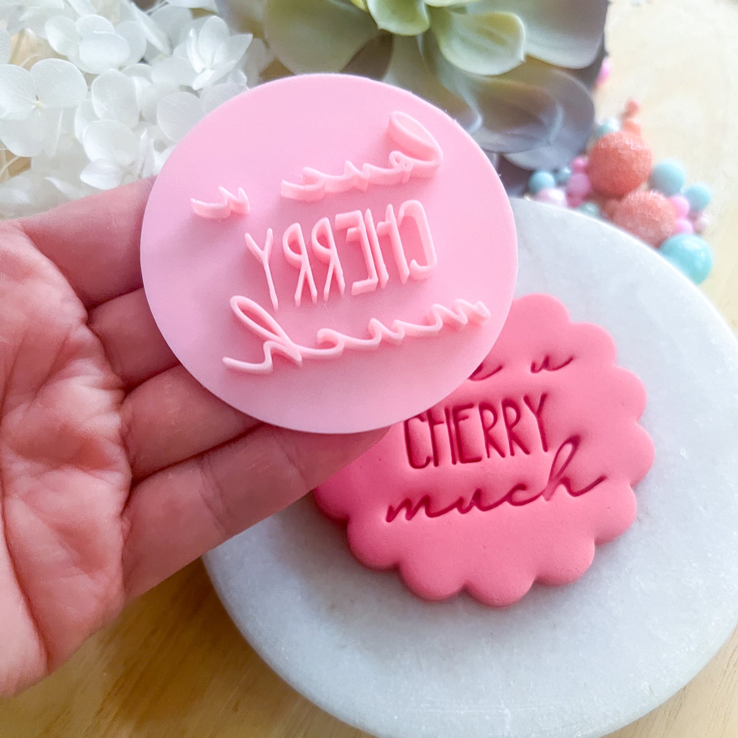 "Love You Cherry Much" Fondant Stamp