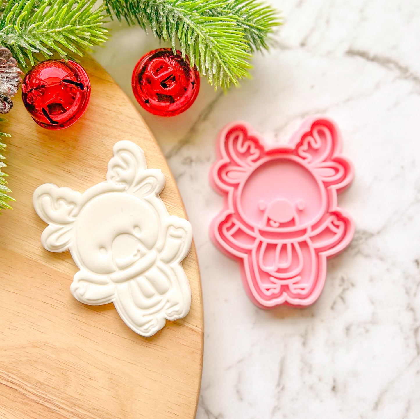 "Happy Reindeer" Cookie Cutter & Stamp
